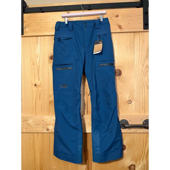 NWT North Face Powderflow Pants Mens Size S Monterey Blue - Picture 1 of 5